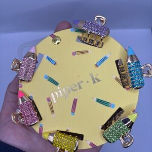 Piper K Glittery Mini Pencil Hair Claw Clips Set of 6